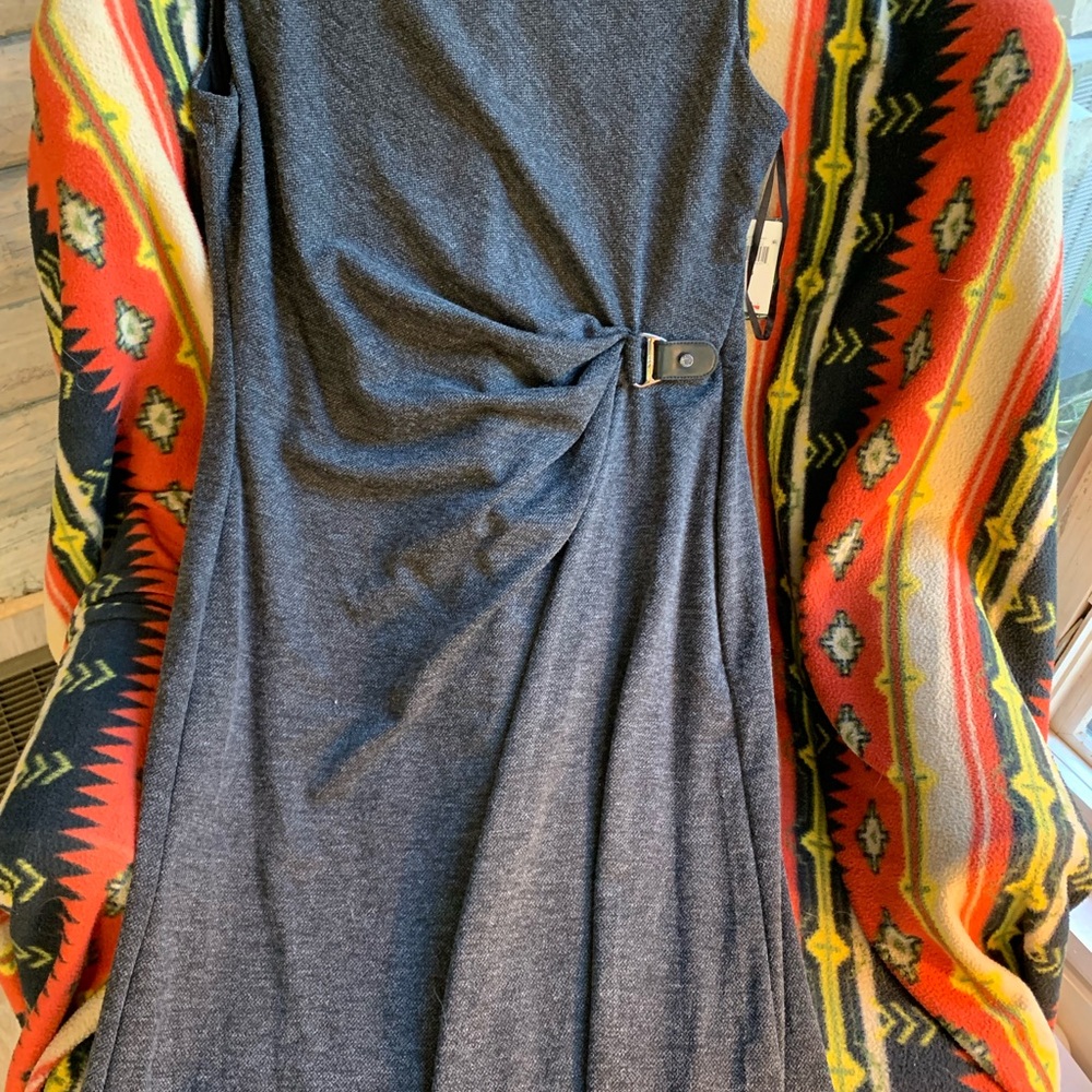 Ralph Lauren Charcoal Dress with Buckle Accent